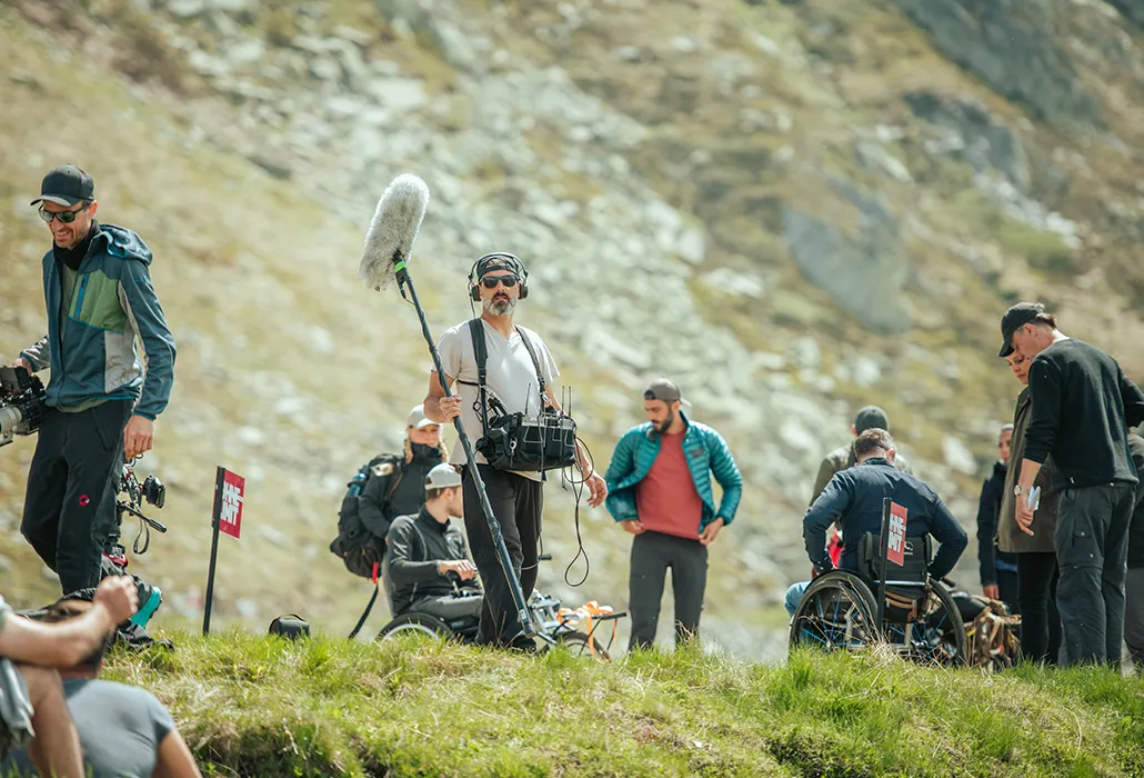 Die Filmcrew bei der Vorbereitung