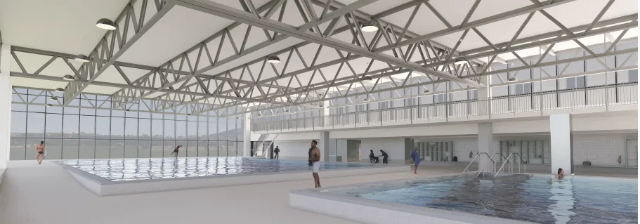 Visualisierung Umbau Schwimmhalle Neu