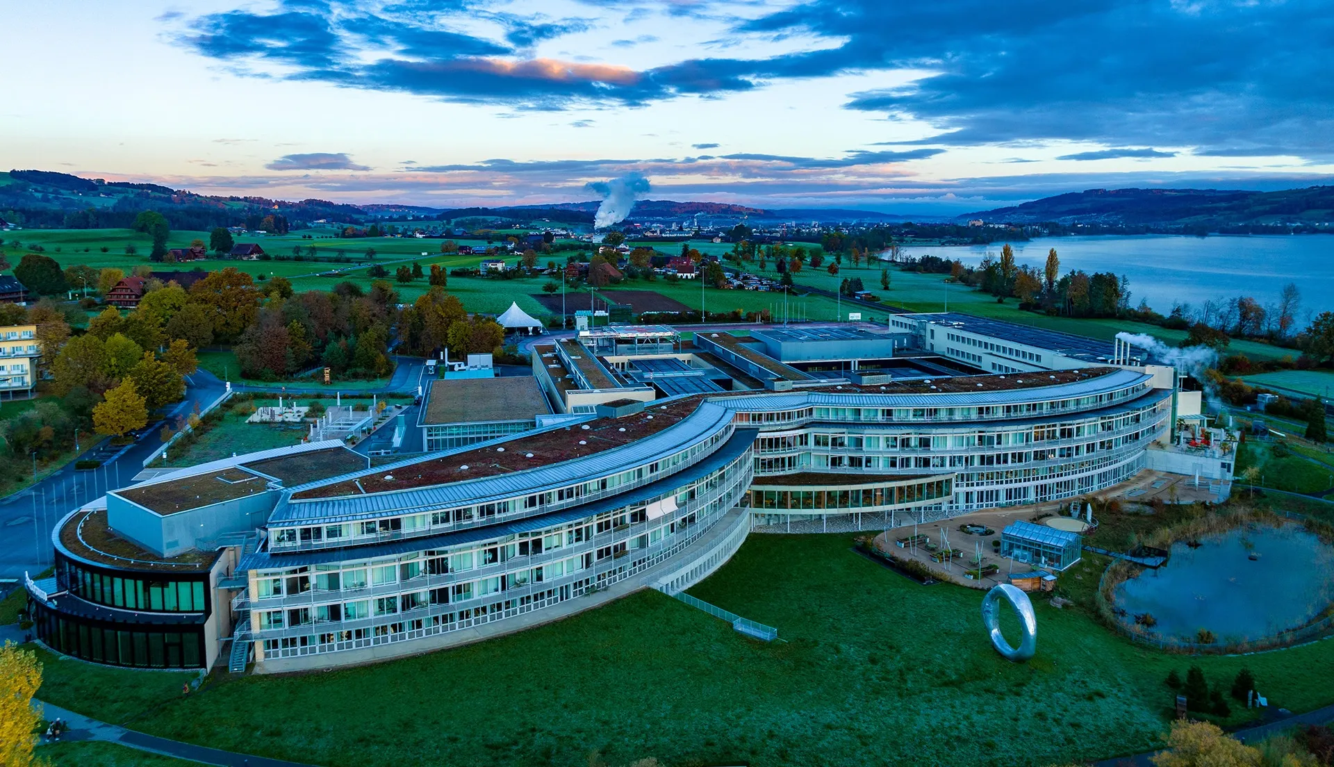 Luft-Aufnahme des Schweizer Paraplegiker-Zentrums in Nottwil.